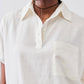 Pullover Short Sleeve Linen Blouse