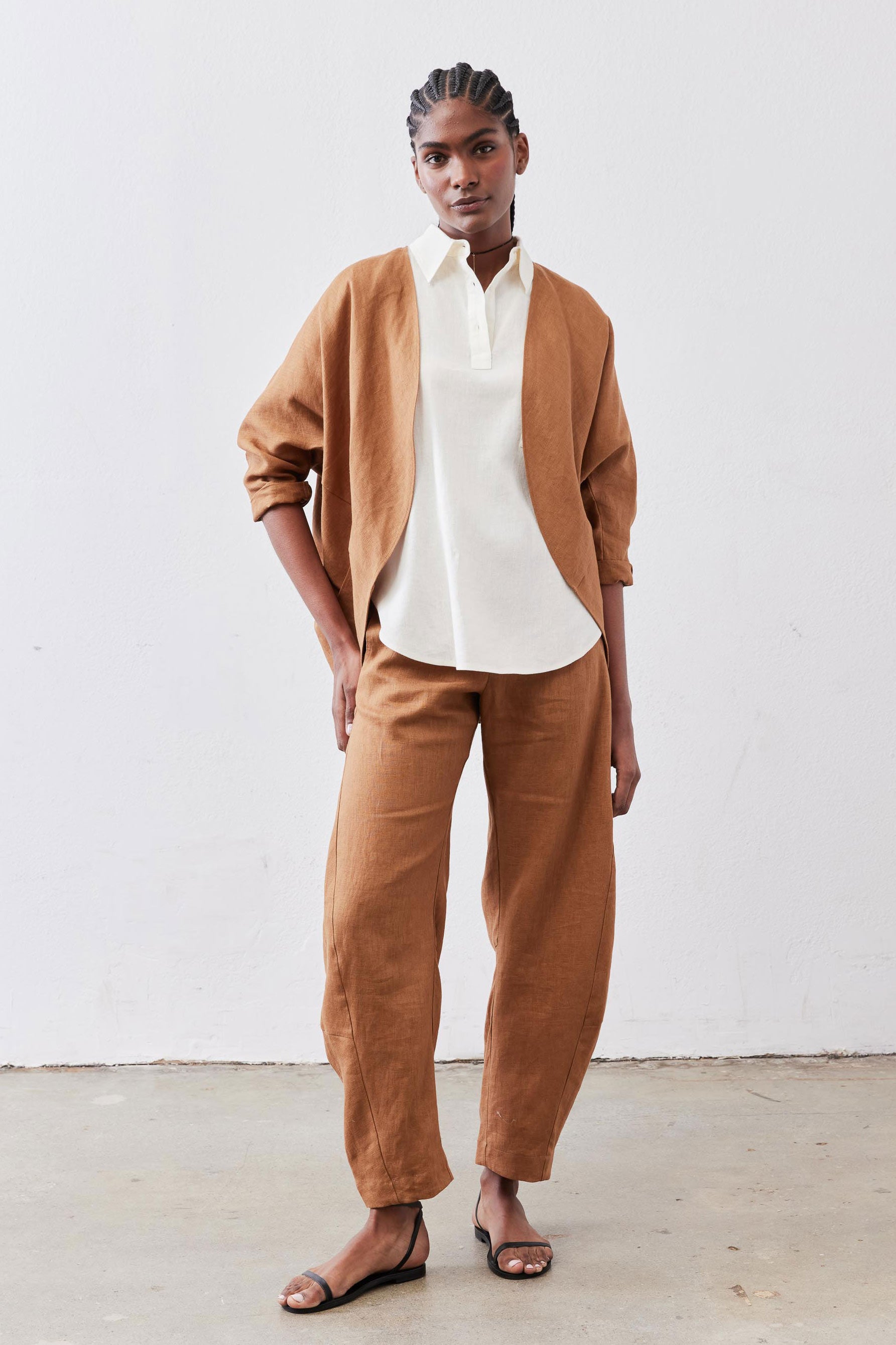 The Uptown Loose Linen Pants | Caramel – Ruti