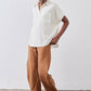 Pullover Short Sleeve Linen Blouse