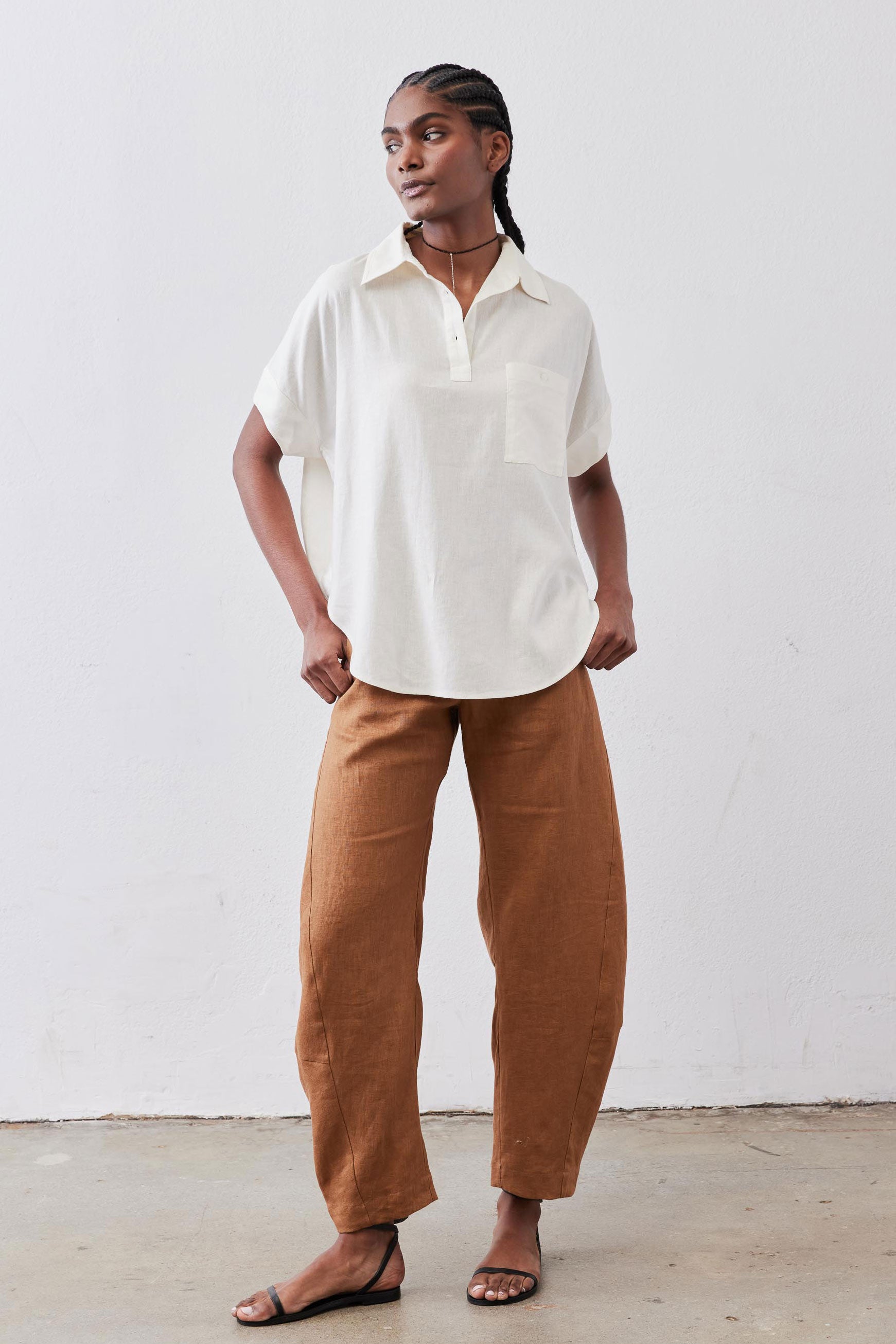 The Uptown Loose Linen Pants | Caramel – Ruti