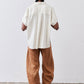 Pullover Short Sleeve Linen Blouse