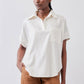 Pullover Short Sleeve Linen Blouse