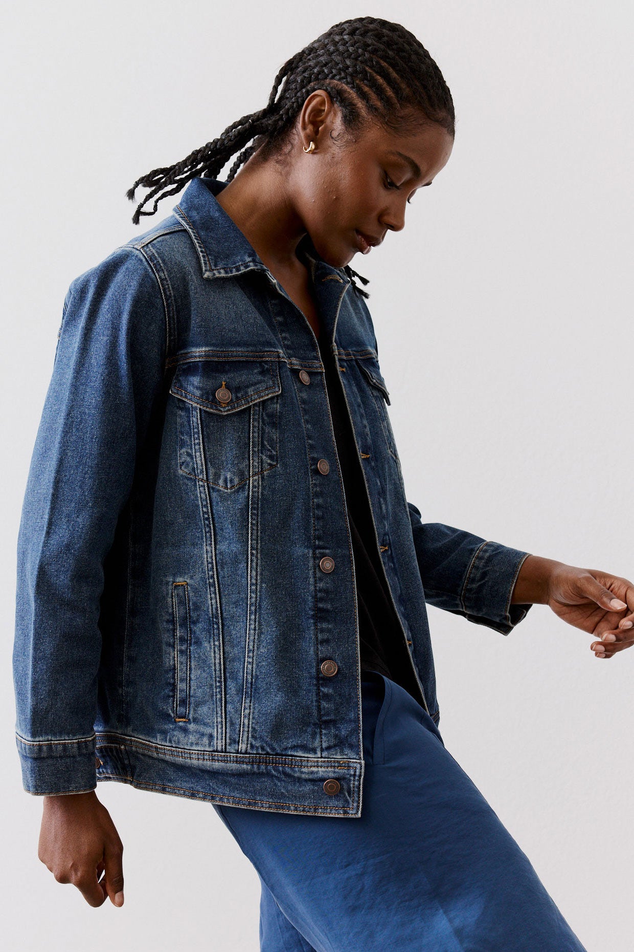 Long Line Denim Jacket | Midtown Medium Wash – Ruti