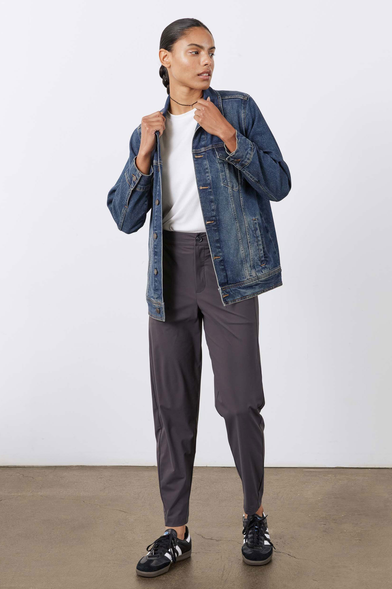 Long Line Denim Jacket Midtown Medium Wash / XS