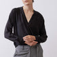 Long Sleeve Wrap Washable Silk Blouse