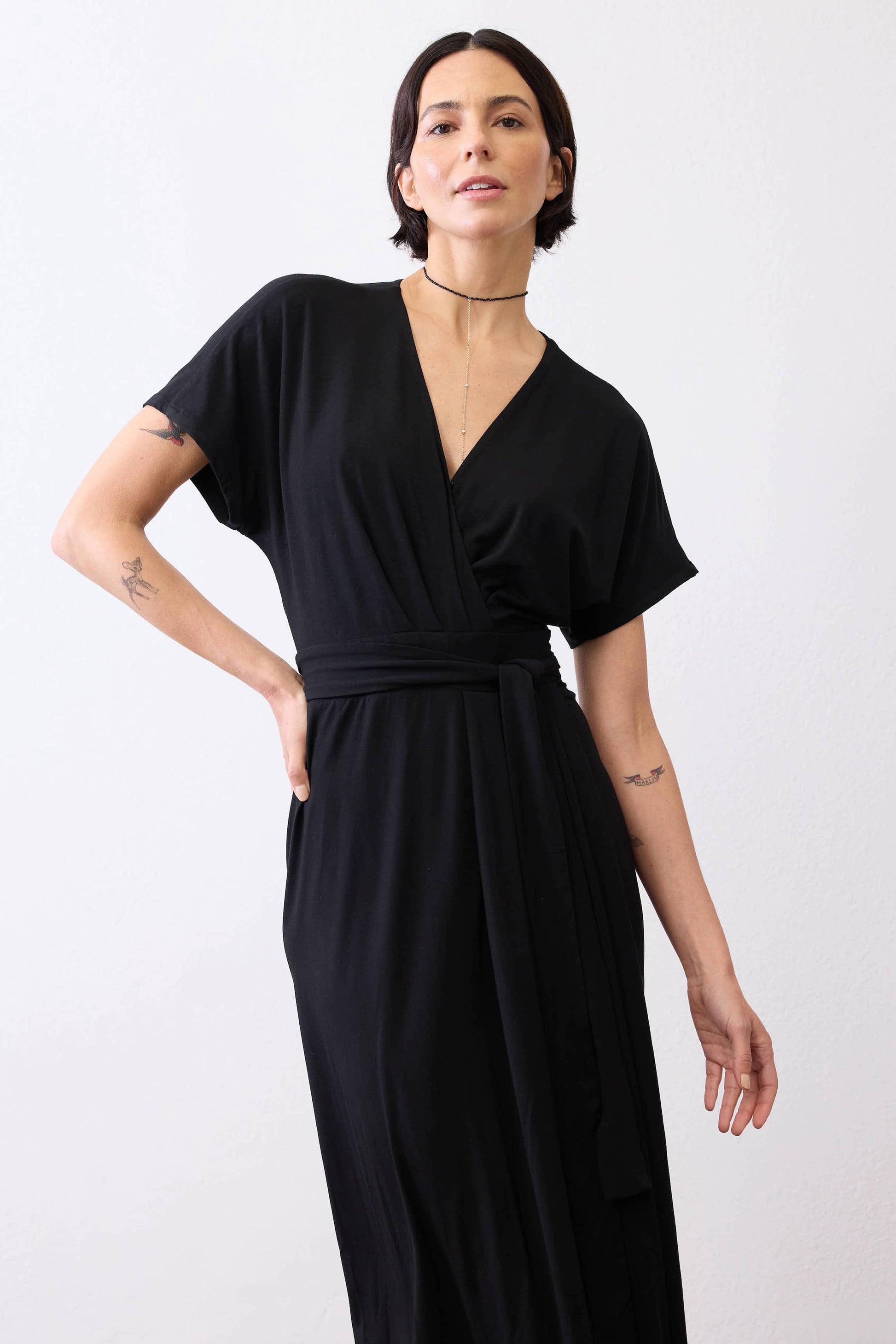 The Long Wrap Dress Black – Ruti