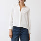 Look In The Back Pleated Long Sleeve Blouse