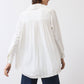 Look In The Back Pleated Long Sleeve Blouse