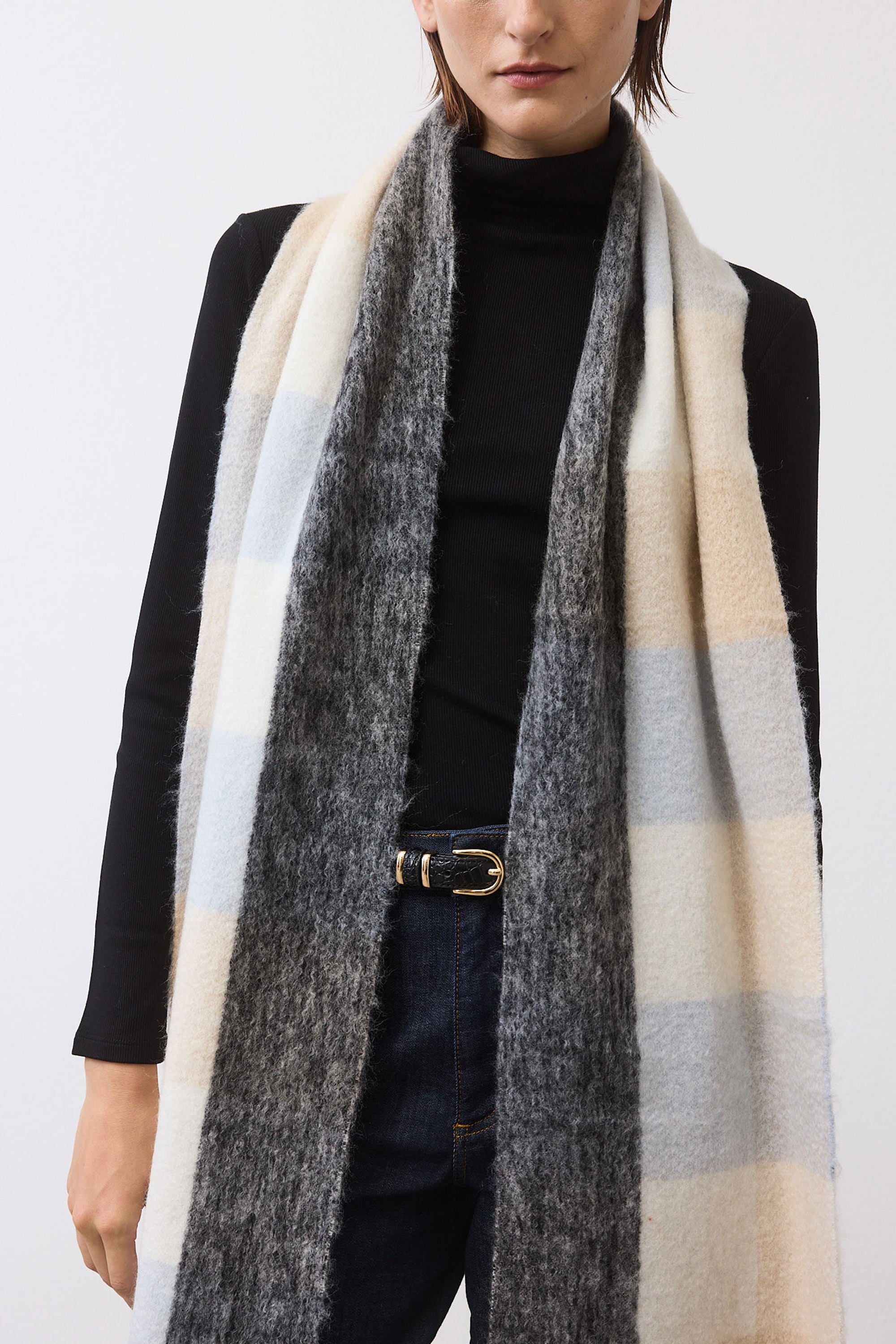 The Plaid Wool Mohair Scarf | Natural Plaid – Ruti