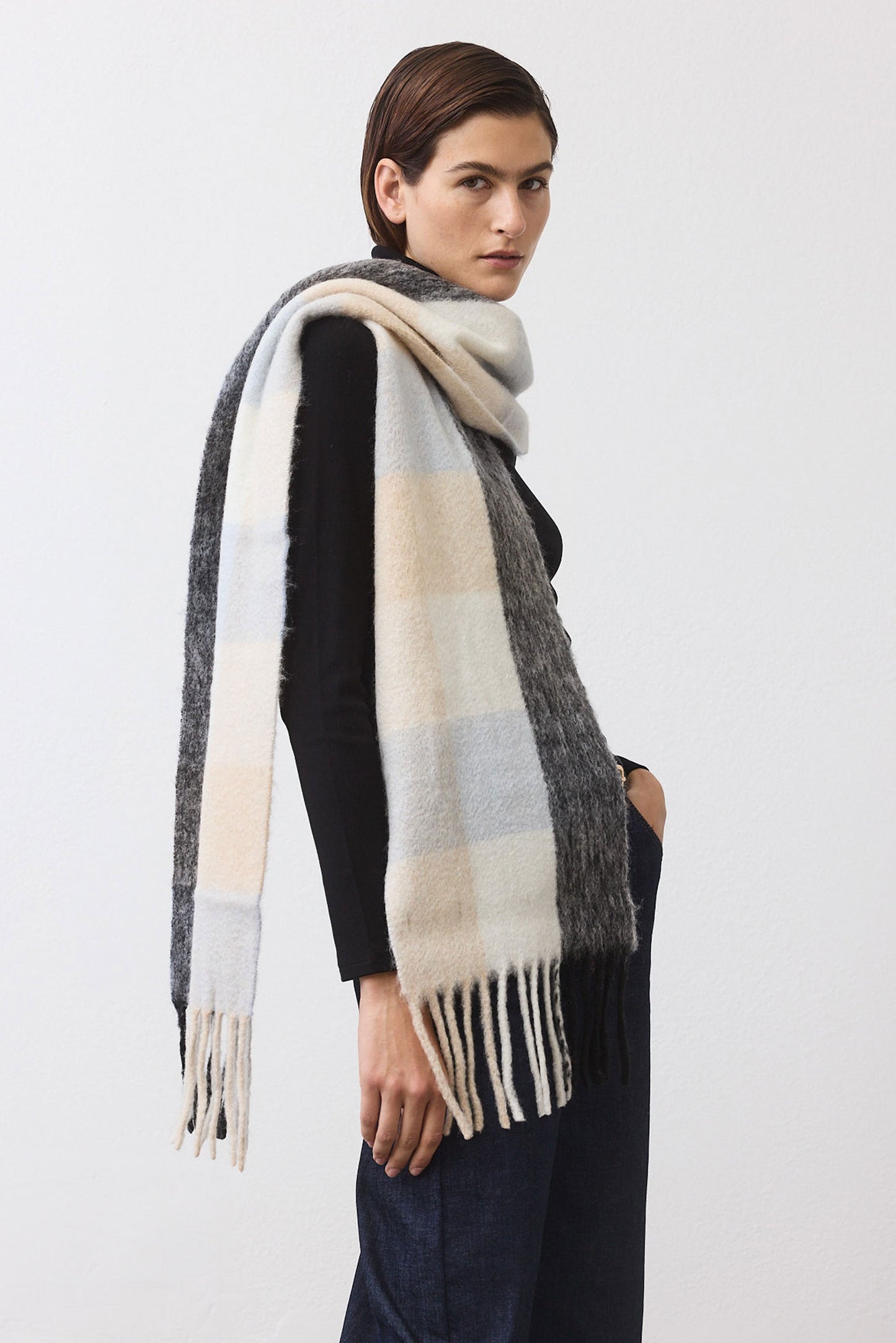 The Plaid Wool Mohair Scarf