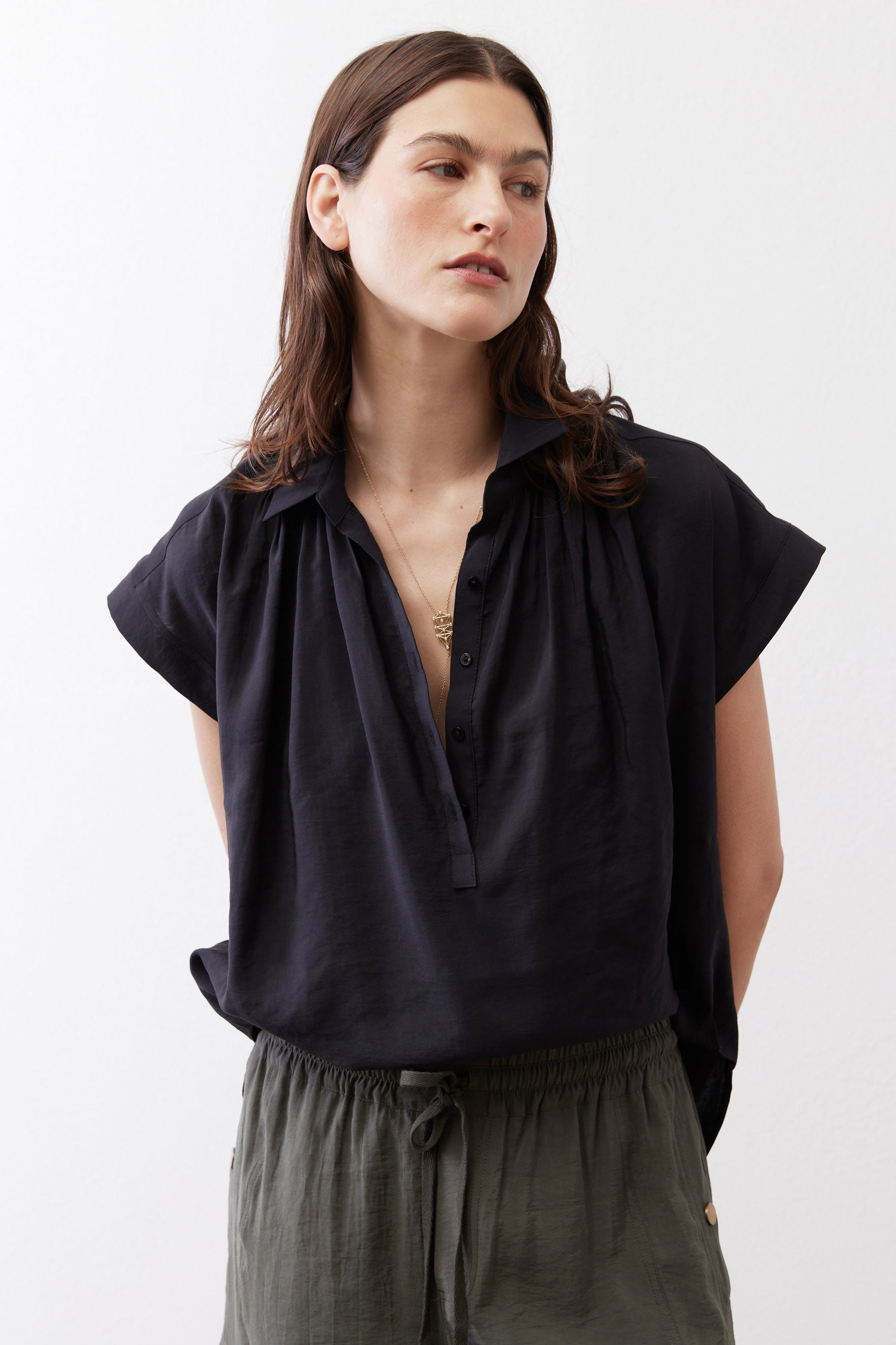 The Nonchalant Oversized Voile Blouse | Black – Ruti