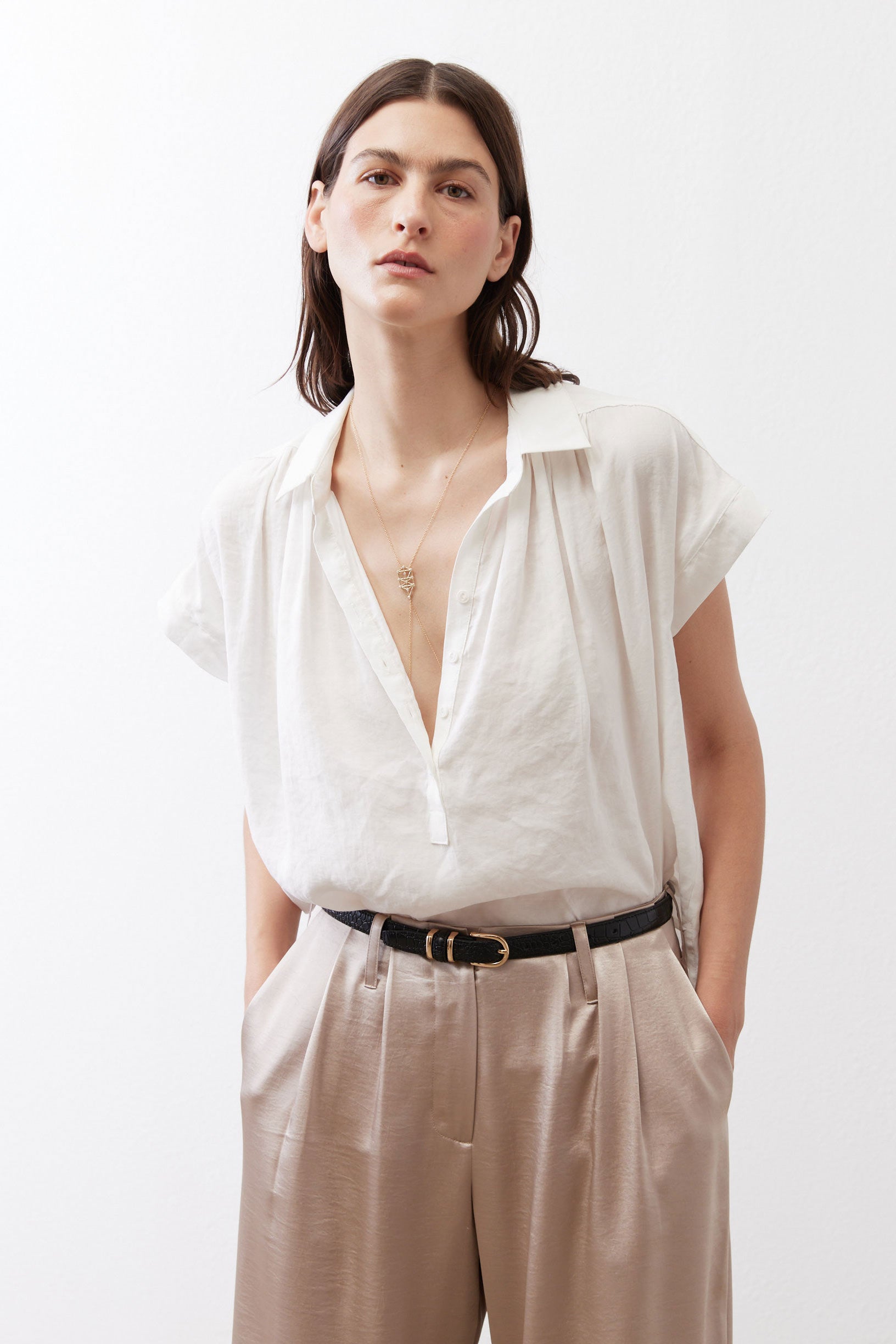 The Nonchalant Oversized Voile Blouse | White – Ruti