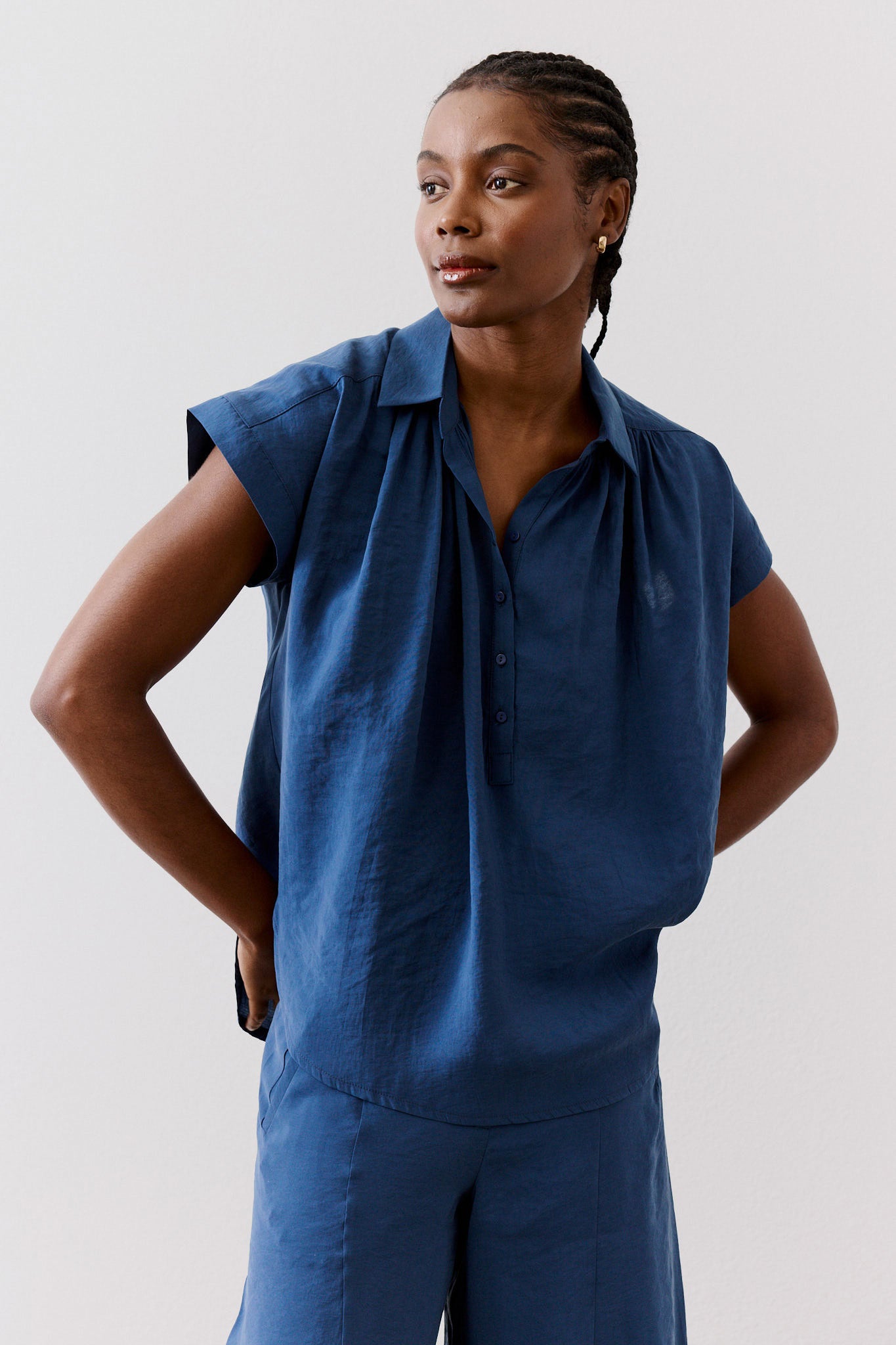 The Nonchalant Oversized Voile Blouse | Saltwater Navy – Ruti