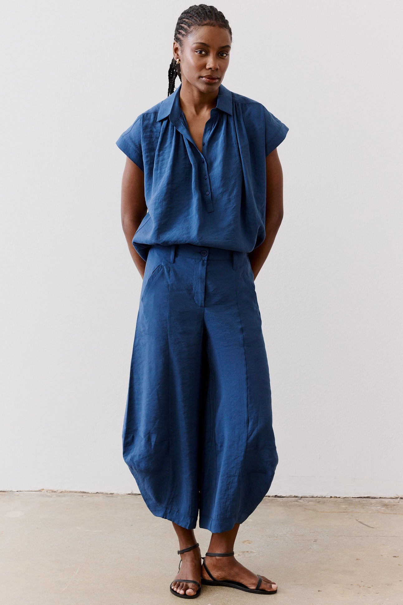 The Nonchalant Oversized Voile Blouse | Saltwater Navy – Ruti