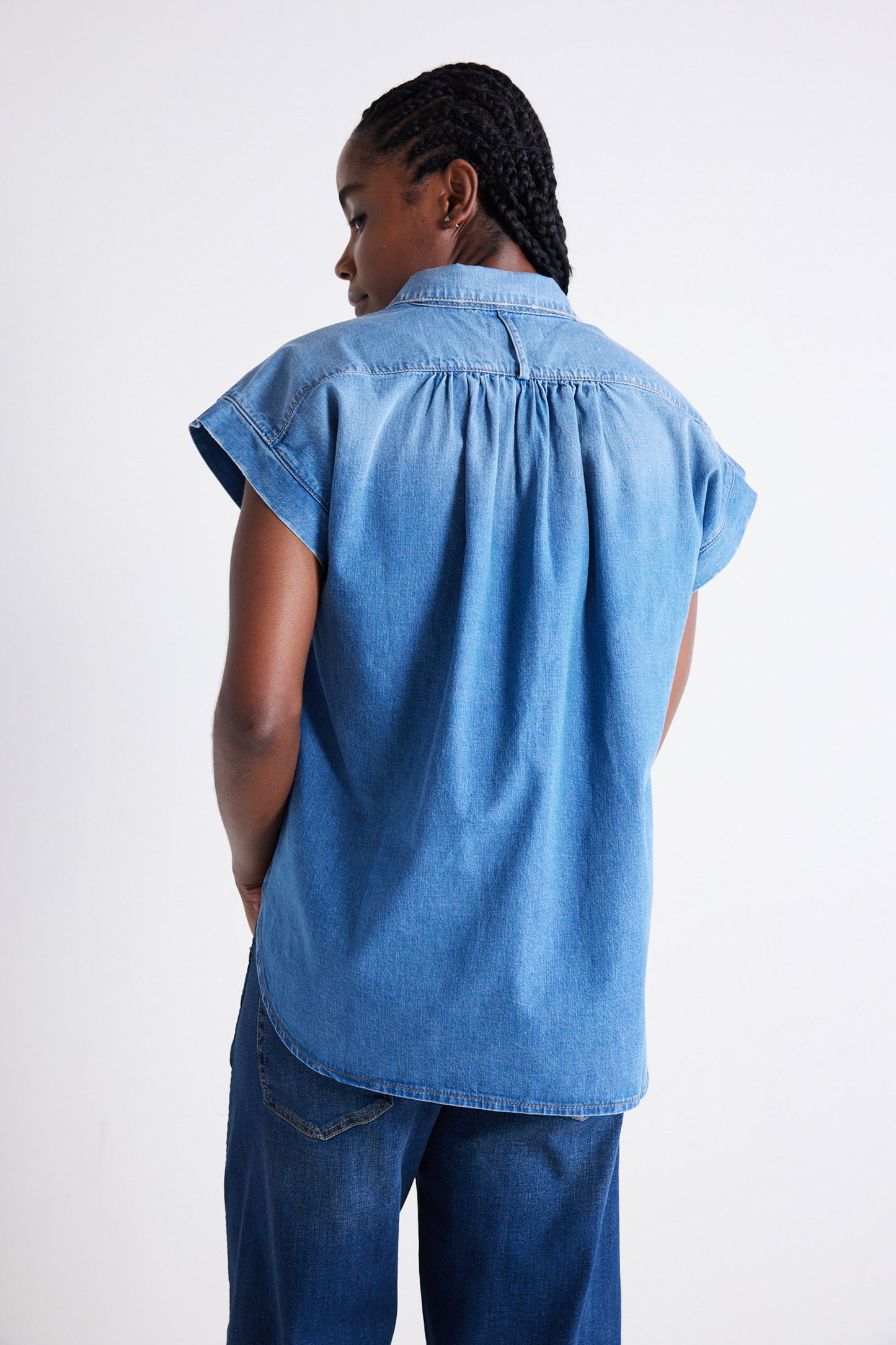 The Nonchalant Oversized Denim Blouse