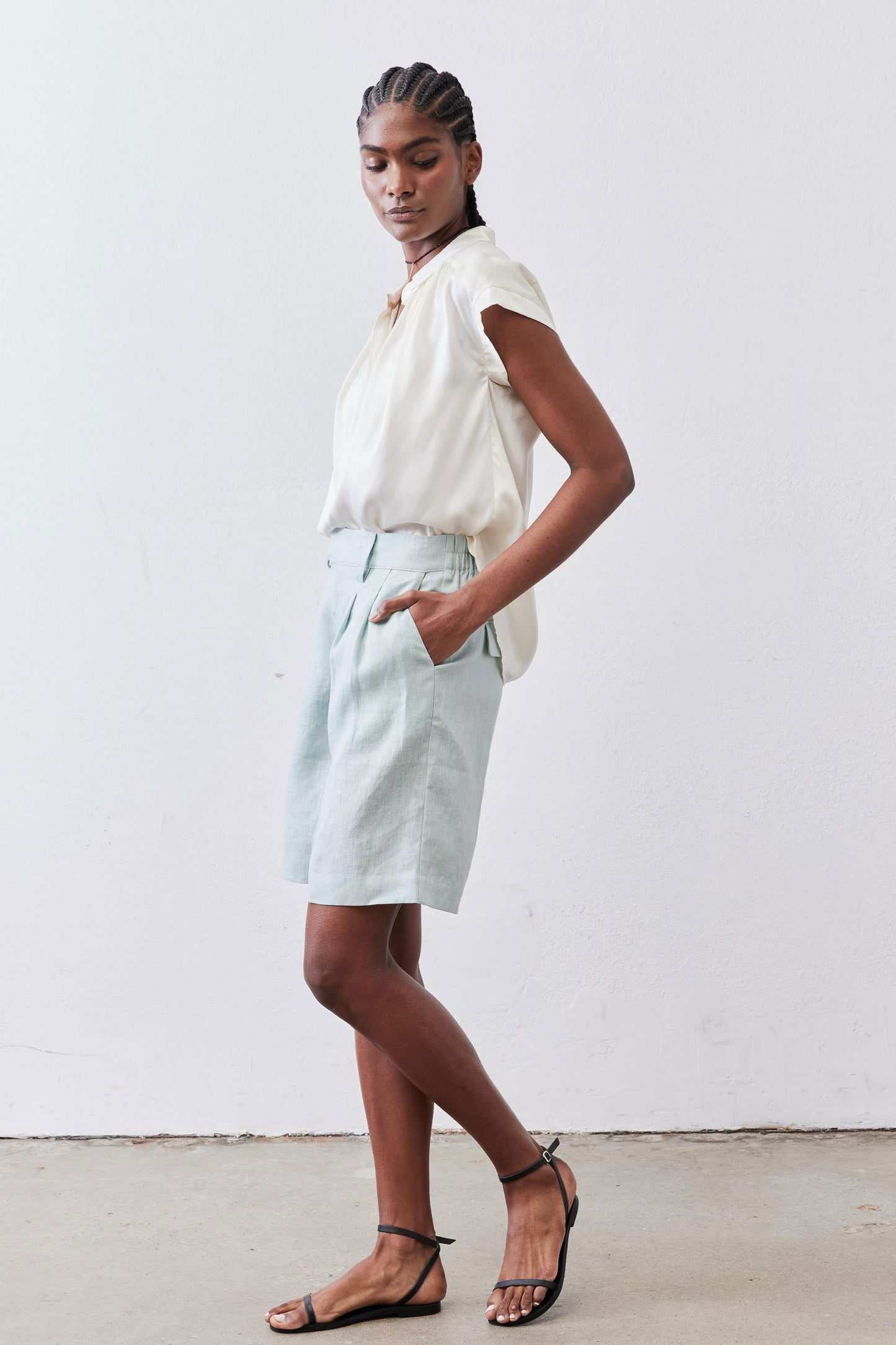 The Pleated Bermuda Shorts