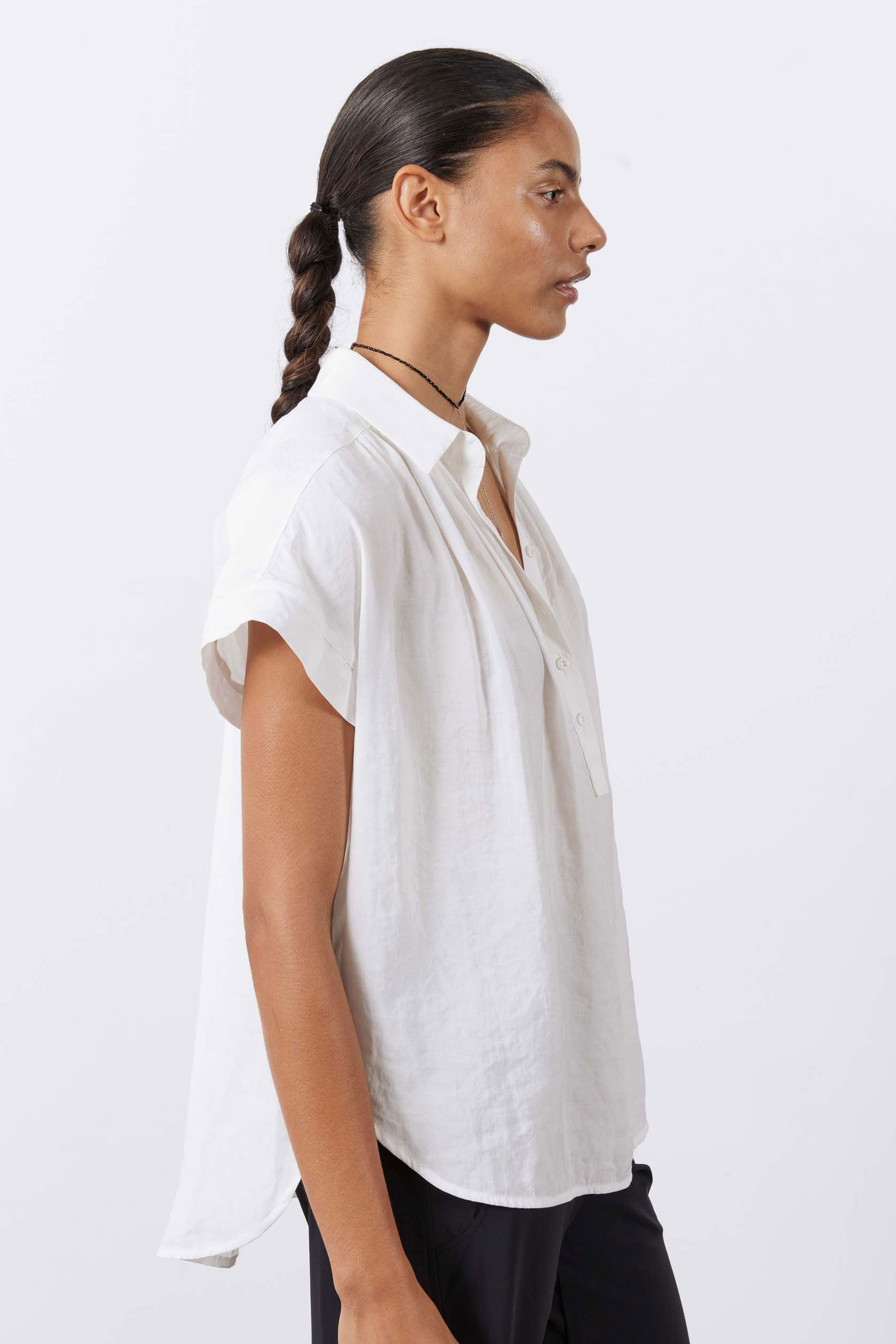 The Nonchalant Oversized Voile Blouse | White – Ruti