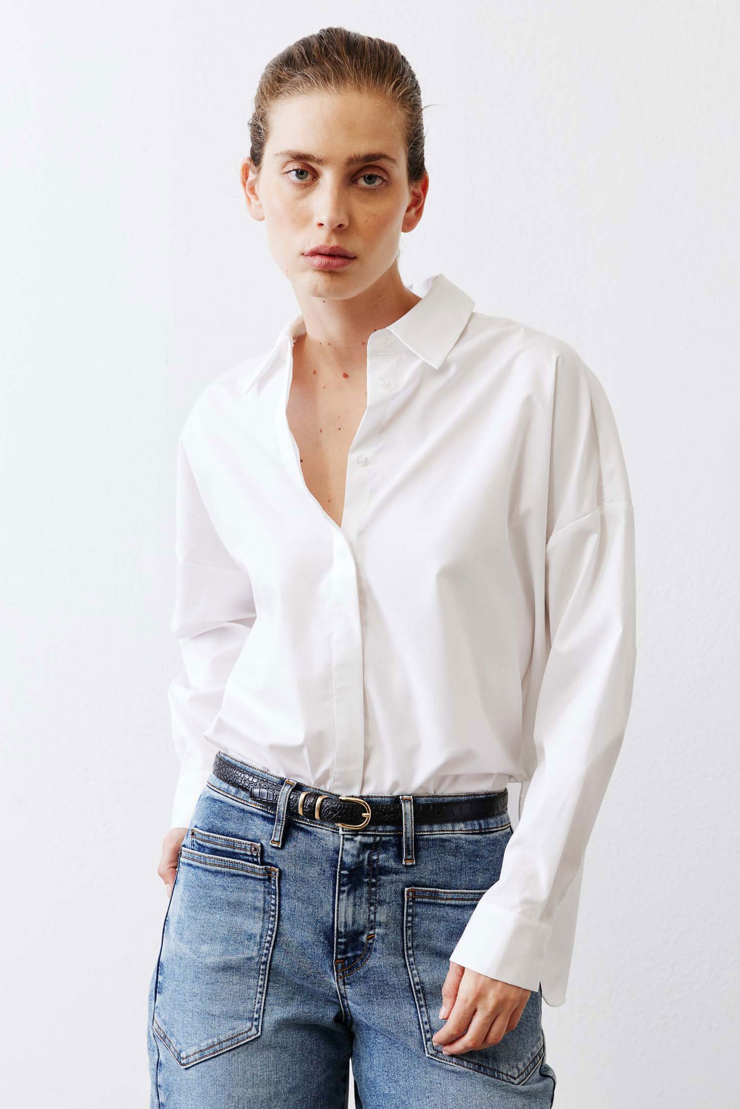 Non-Iron Refine Oversized Tunic