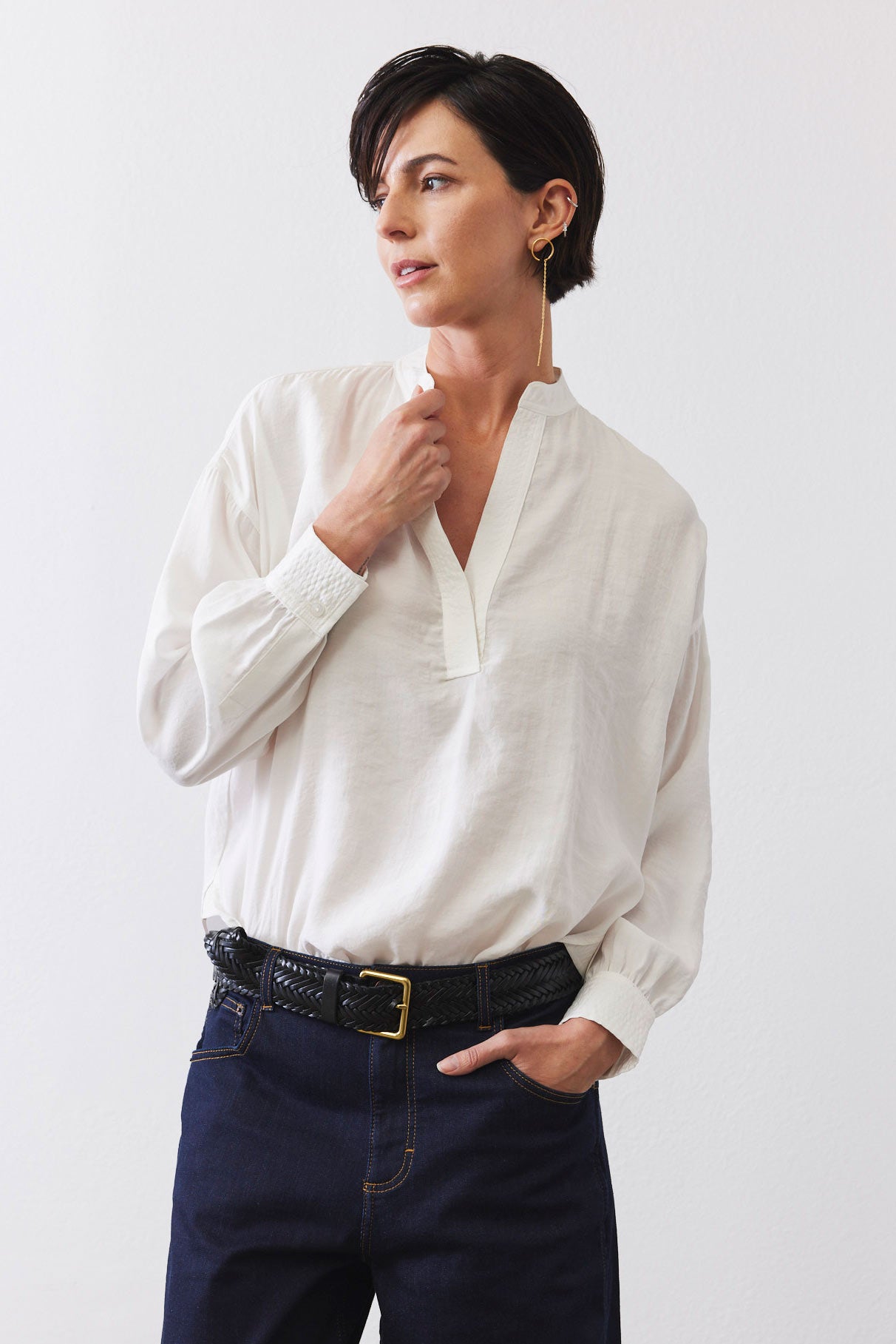 Not Too Loose Light Poplin Blouse