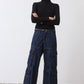 The Petite Off Duty Light Denim Cargo Pants