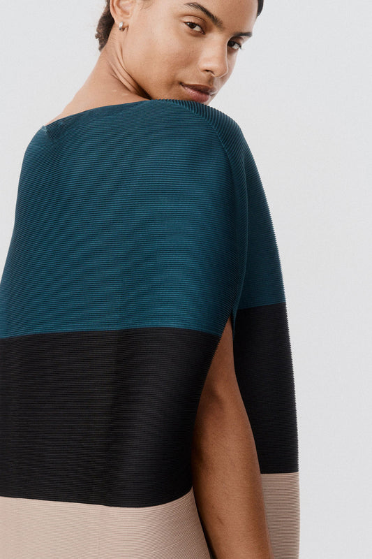 Pleated Colorblock Top