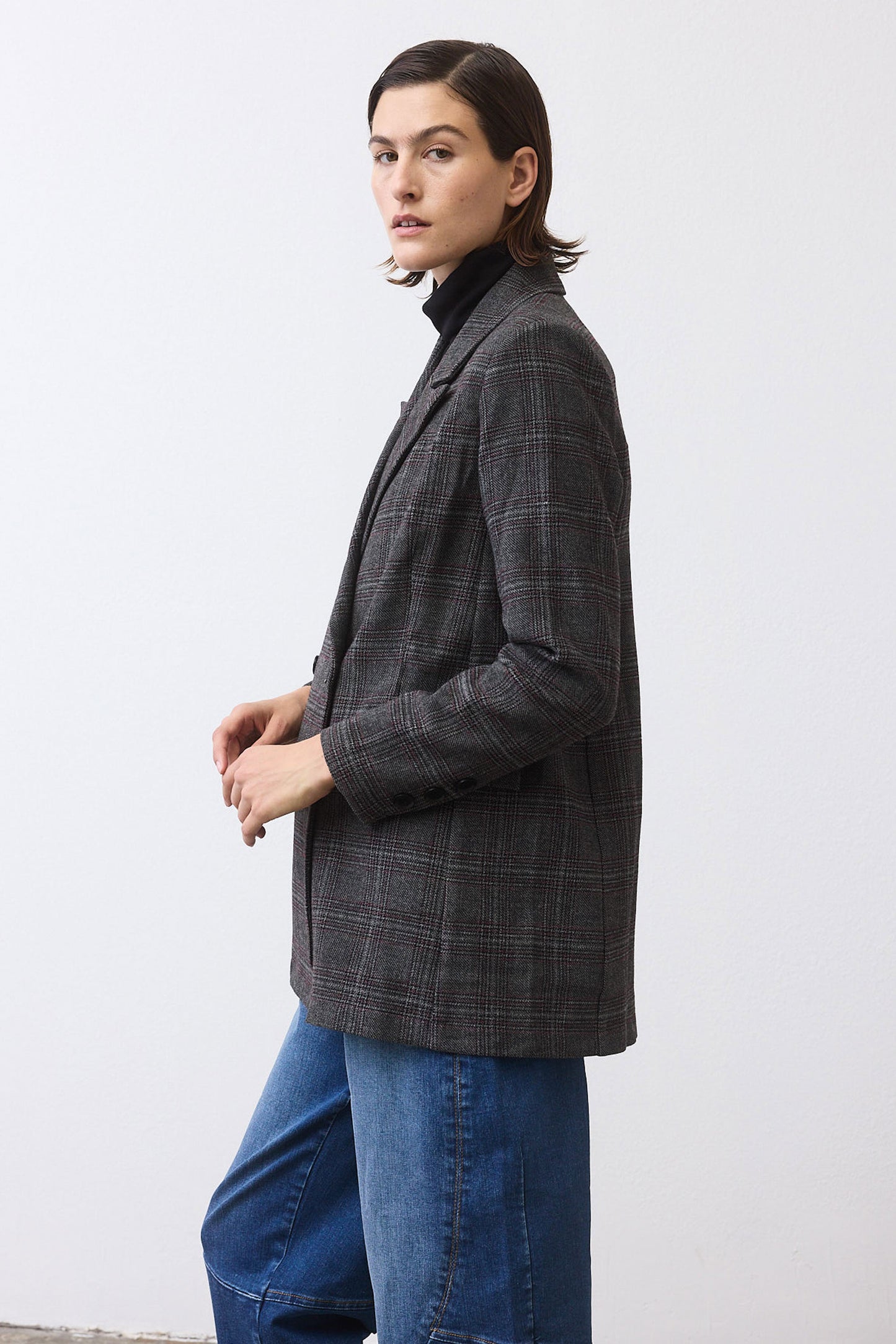 On the Clock Plaid Blazer