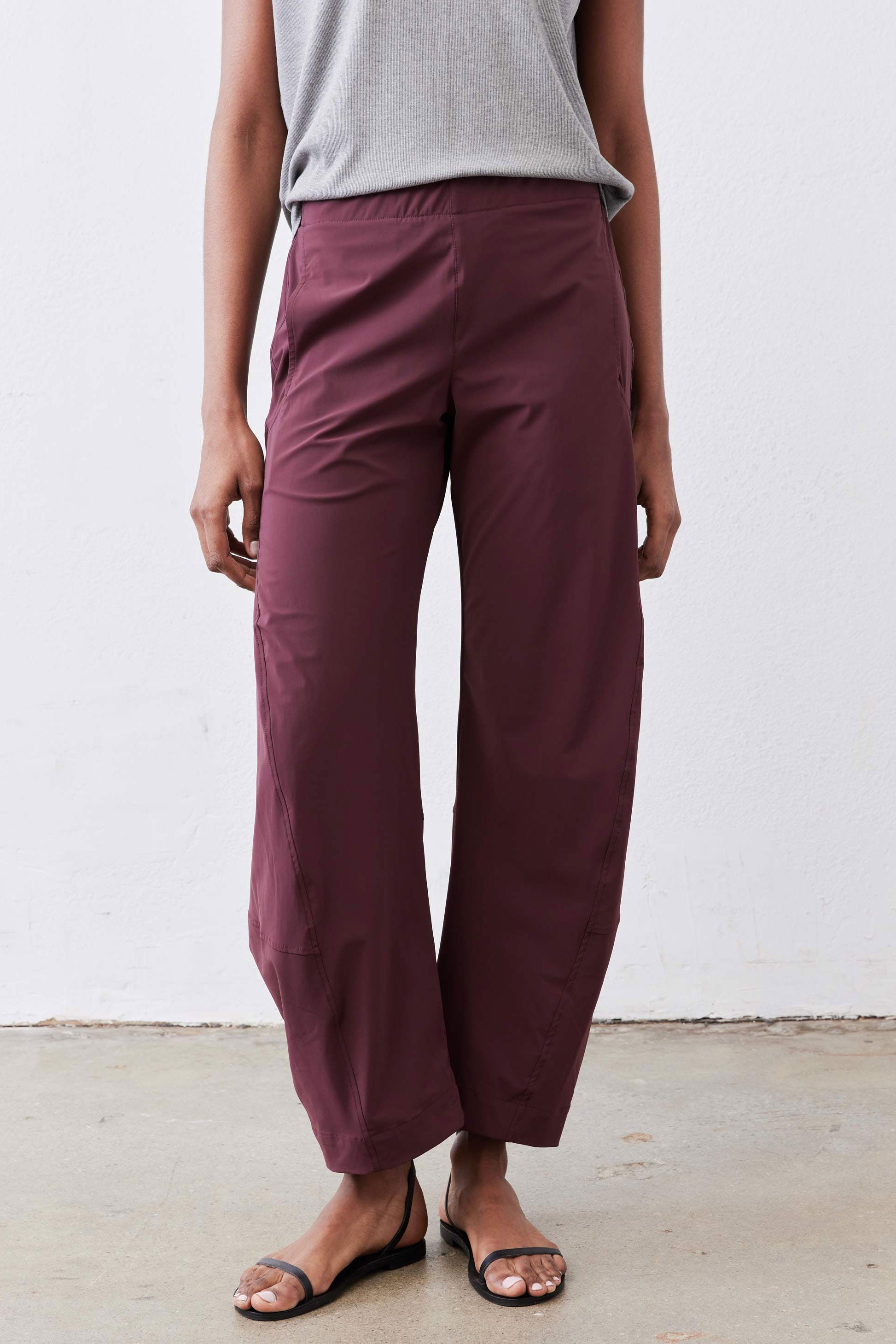 elastic waist dress pants for women The On The Loose Work Pants | Aubergine Purple