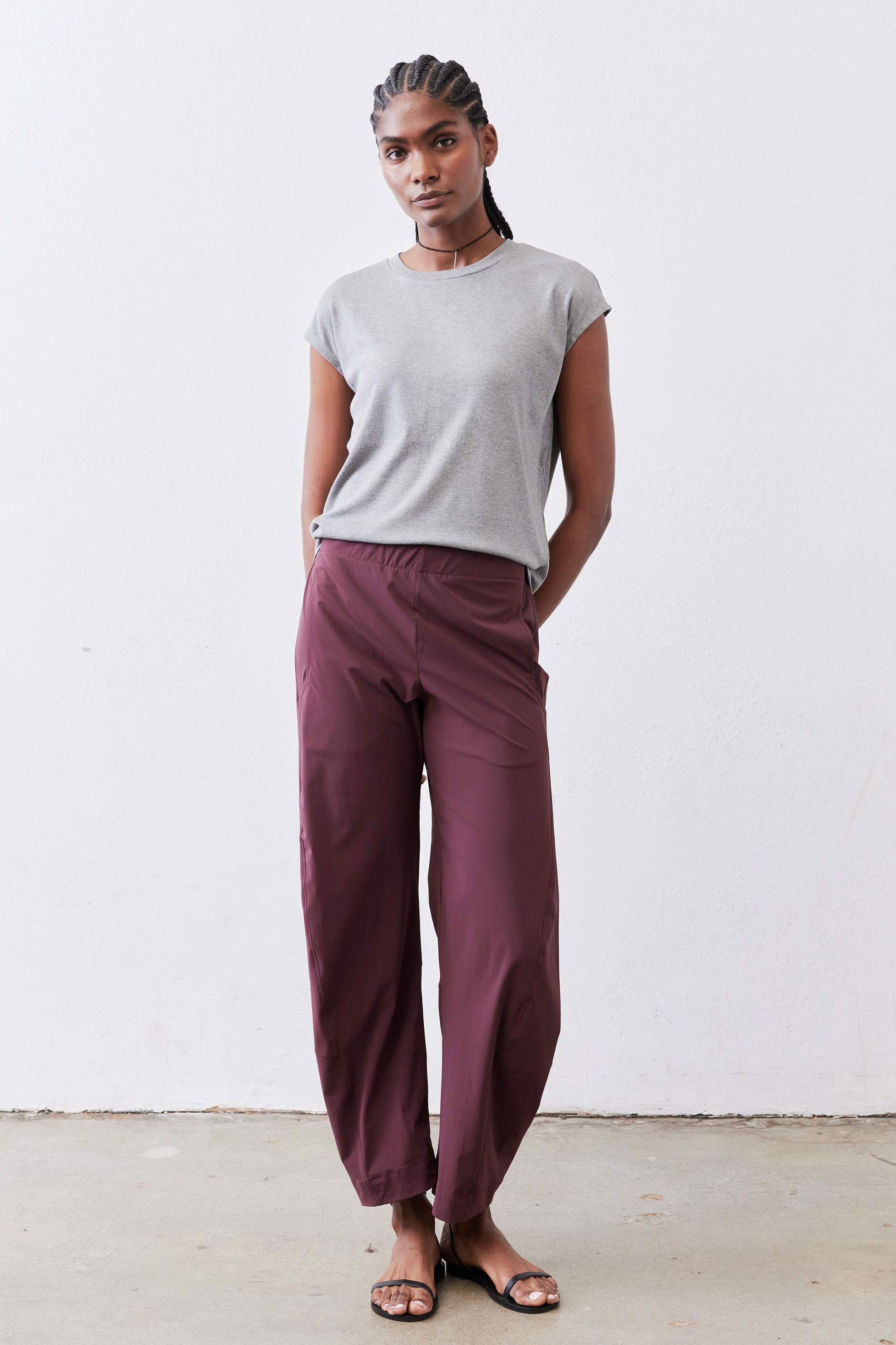 The Petite On The Loose Work Pants | Aubergine Purple | Barrel