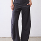 Loose work pants in graphite dark gray with relaxed wide-leg fit