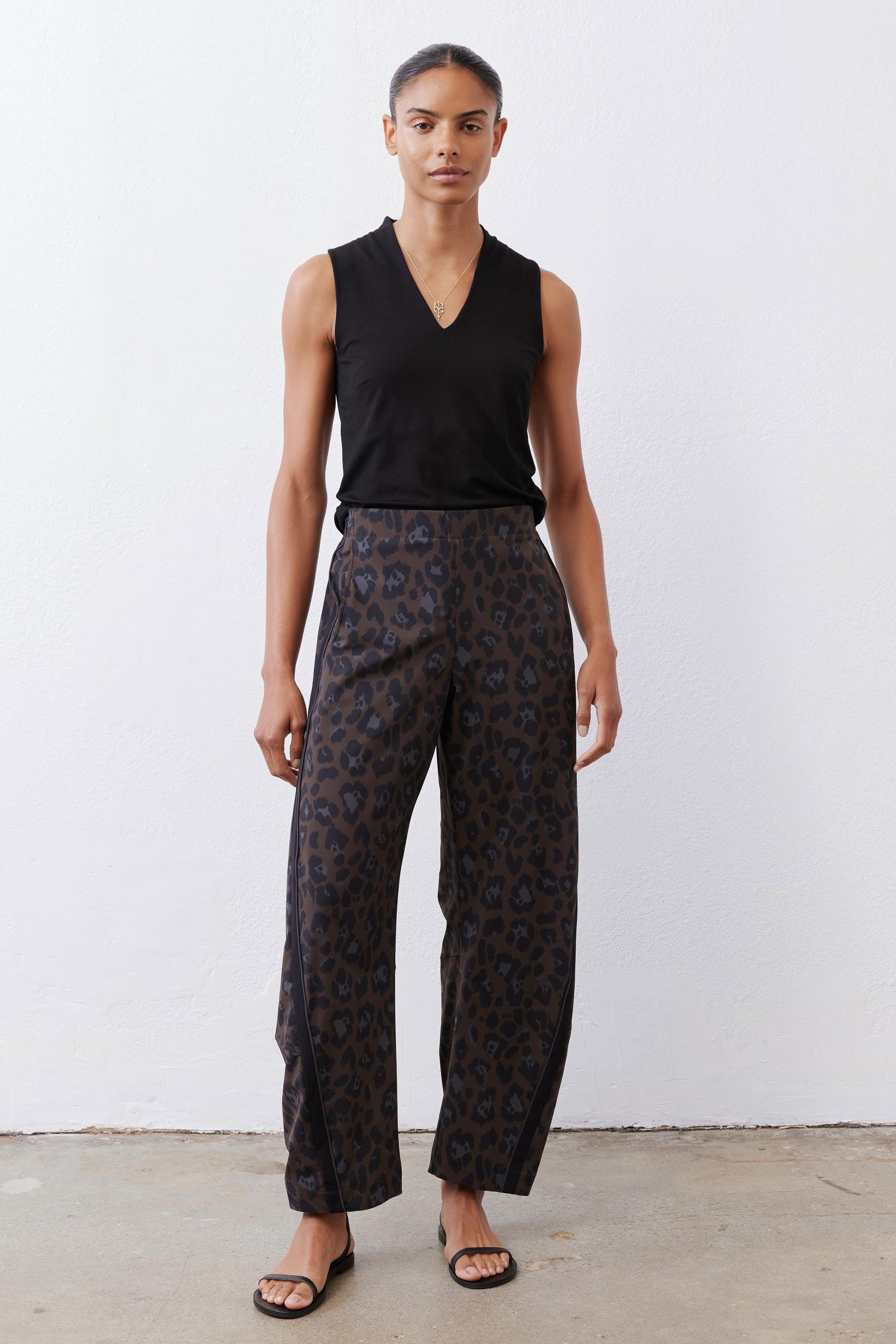 The Long Side Stripe On The Loose Work Pants | Fall Leopard – Ruti