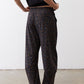 Loose work pants in dark leopard print with relaxed legs and gathered elastic waist