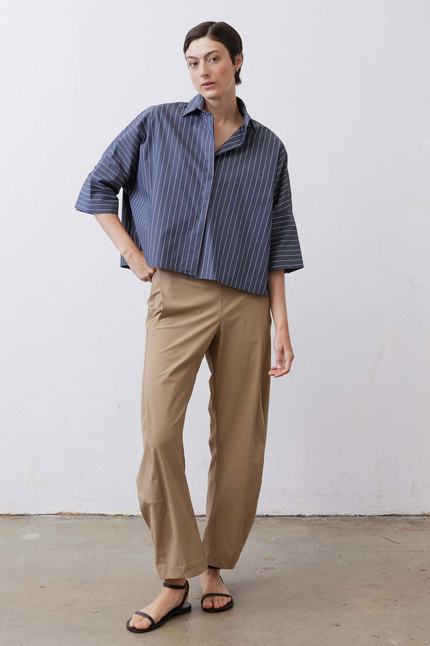 Oversized Cropped Button Up