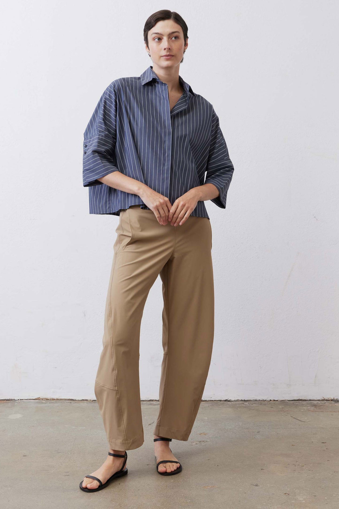 Oversized Cropped Button Up