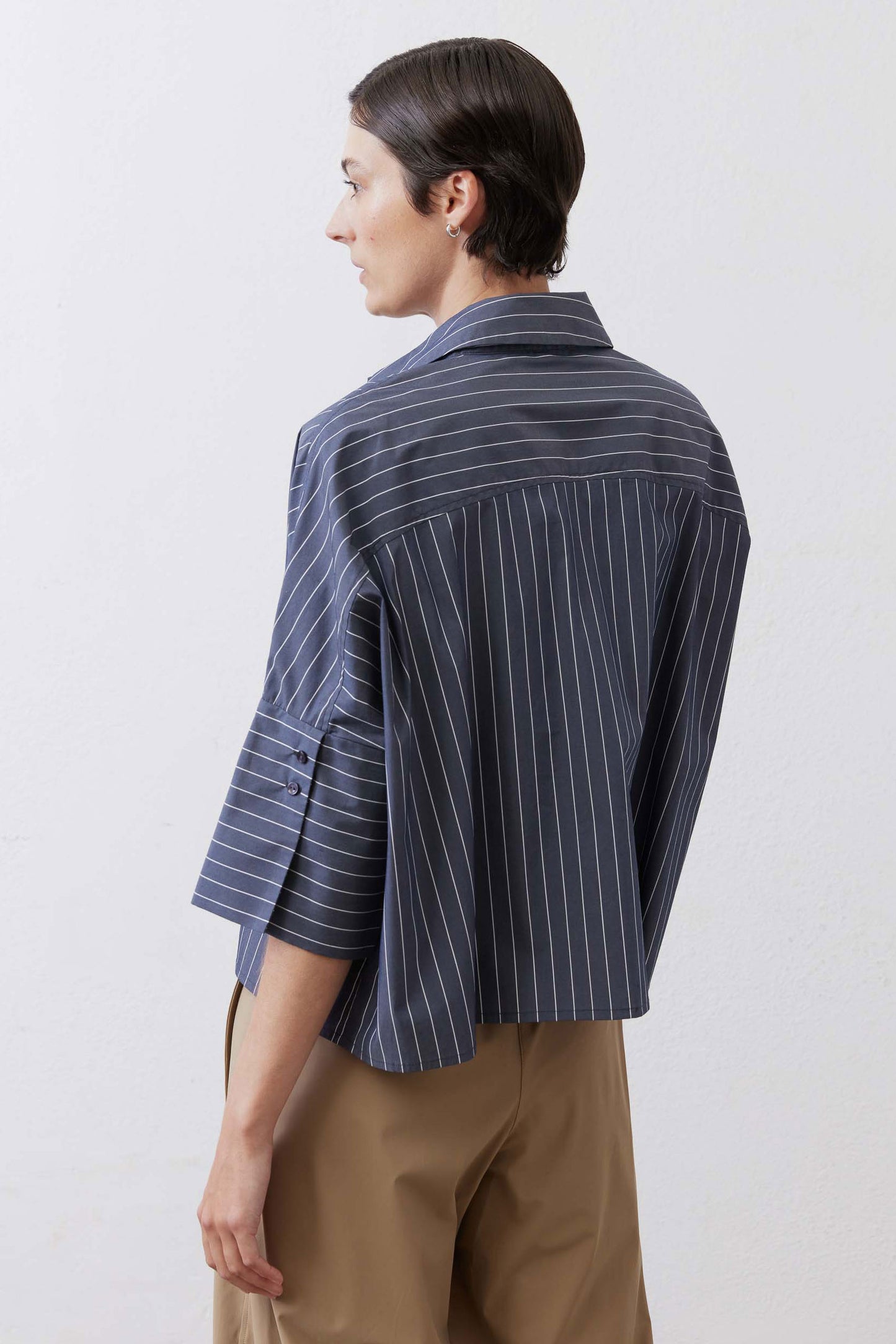 Oversized Cropped Button Up