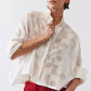 Oversized Geo Sheer Cropped Blouse