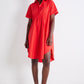 Oversized Pinch Waist Poplin Dress