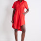 Oversized Pinch Waist Poplin Dress