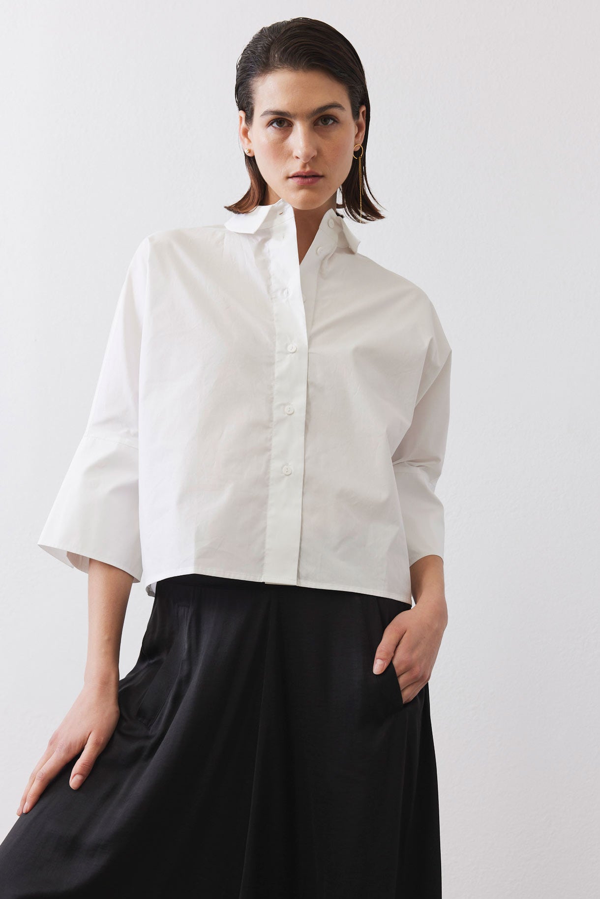 Oversized Poplin Cropped