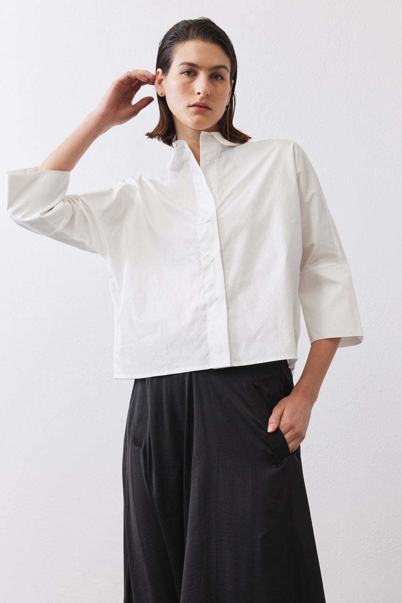 Oversized Poplin Cropped