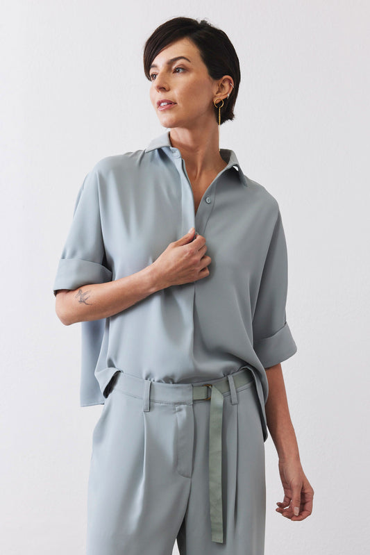 The Oversized Pullover Blouse in grey - Women’s clothing by Ruti