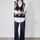 Petite palazzo jeans, dark navy wide-leg denim pants