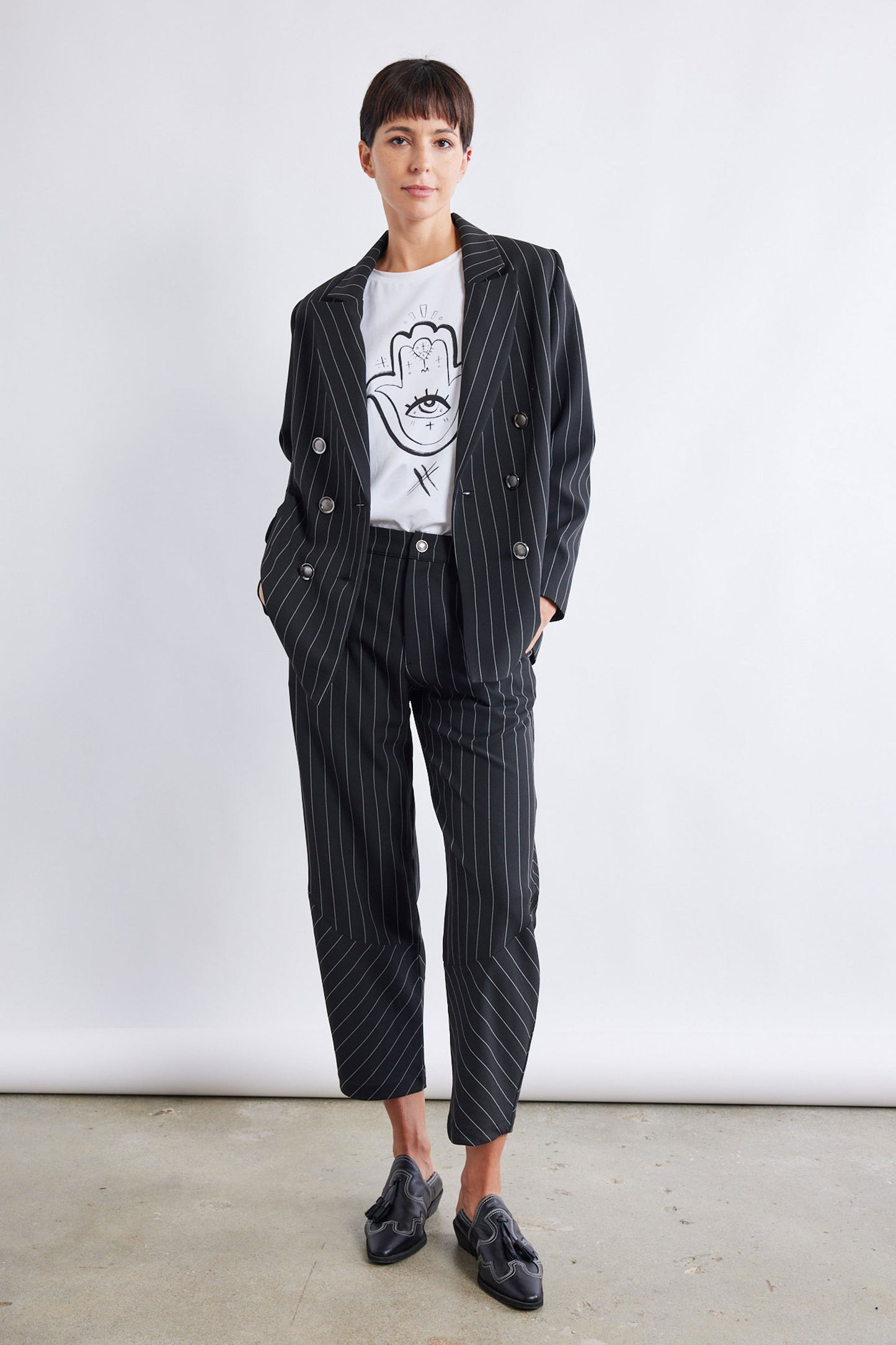 The Pinstripe Boyfriend Blazer