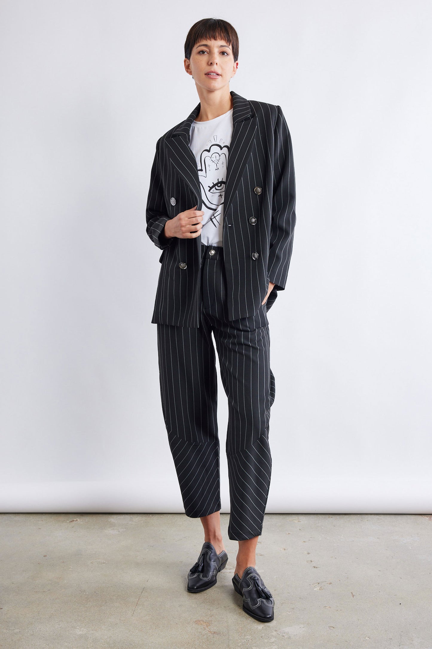 The Pinstripe Boyfriend Blazer