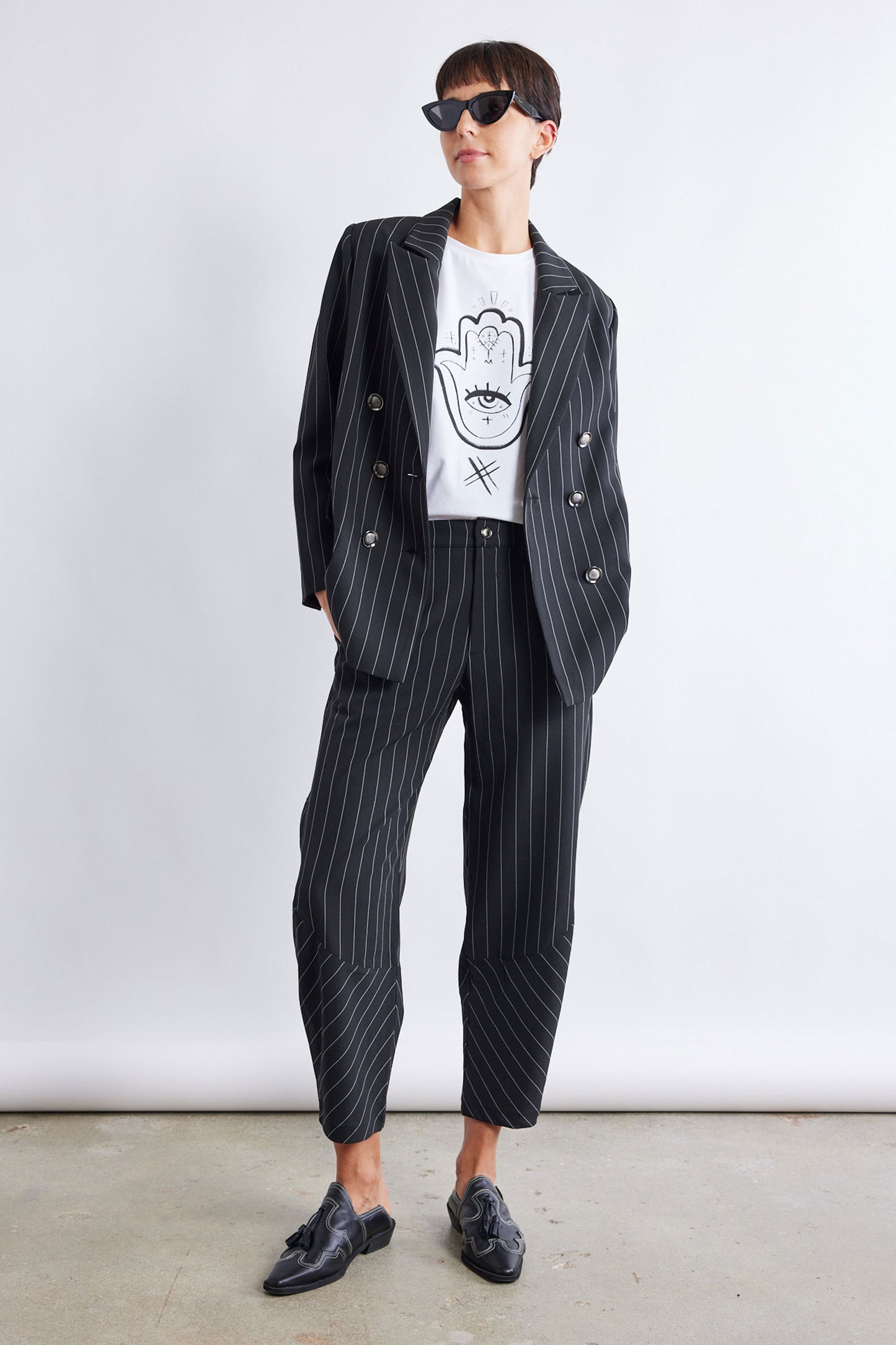 The Pinstripe Boyfriend Blazer