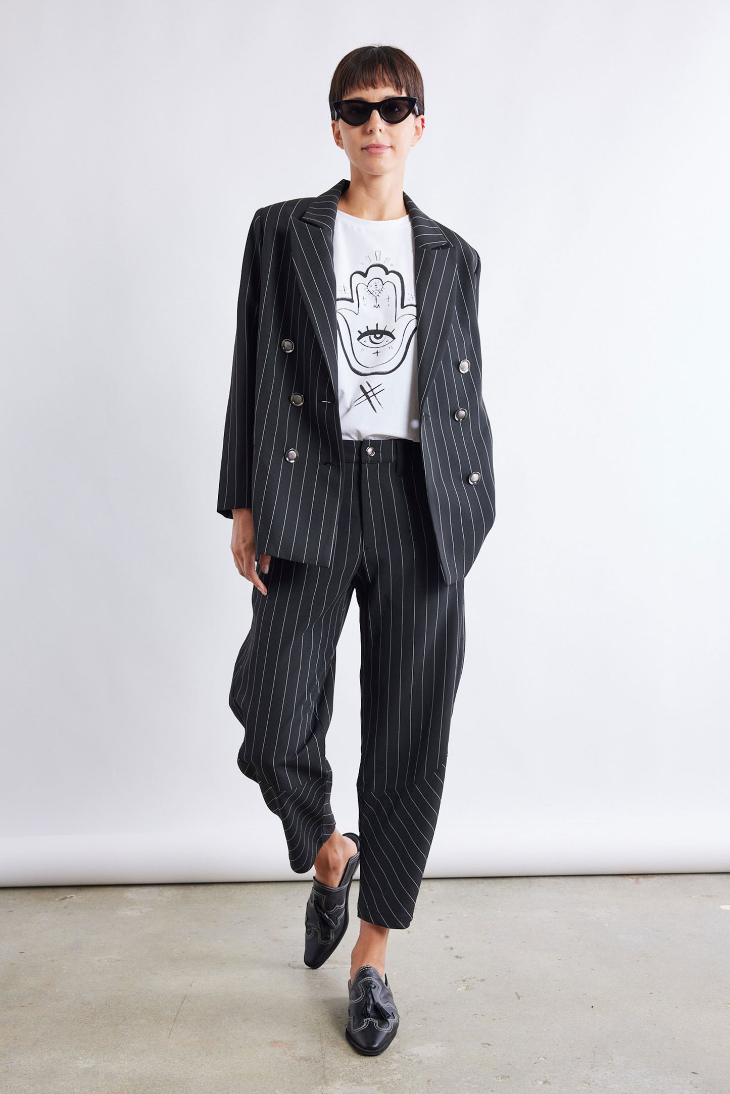 The Pinstripe Boyfriend Blazer