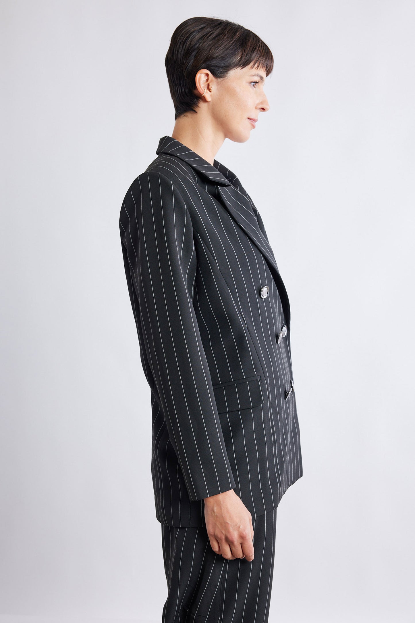 The Pinstripe Boyfriend Blazer