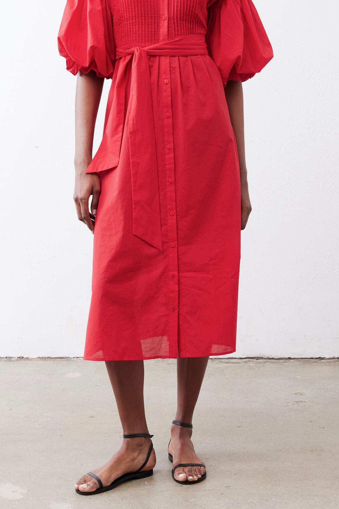 Pintuck Poplin Dress