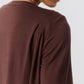 Pleat Detail Long Sleeve V Neck