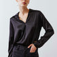 The Popover Washable Silk Long Sleeve Blouse