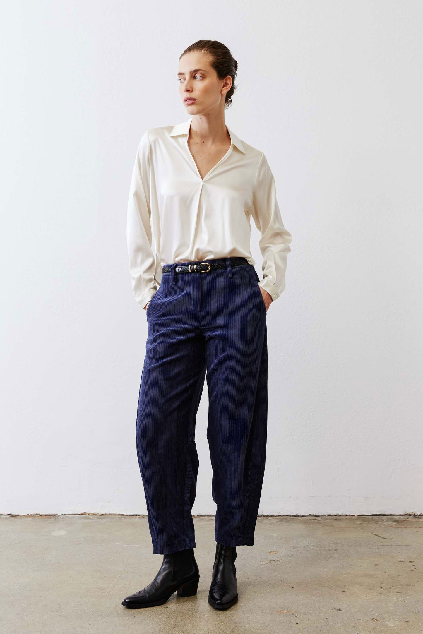 The Popover Washable Silk Long Sleeve Blouse